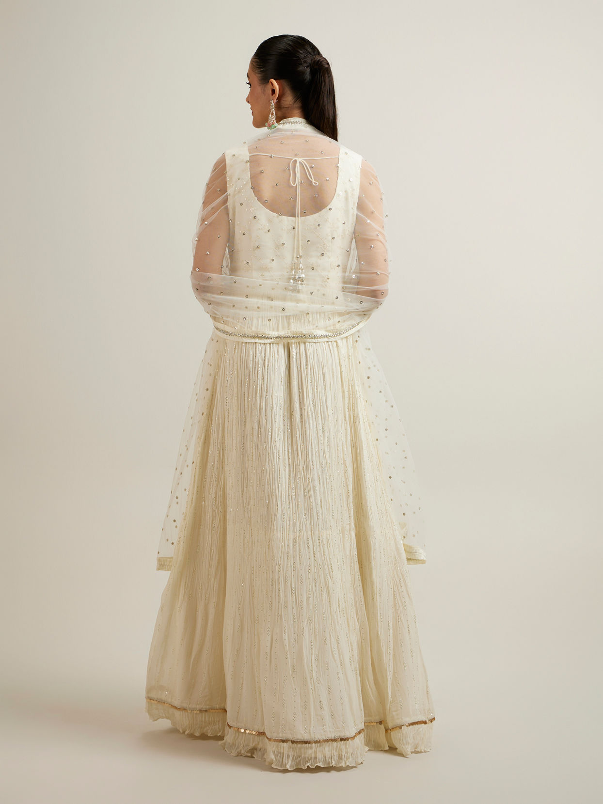 Mohey Women Exquisite Cream Georgette Anarkali Suit