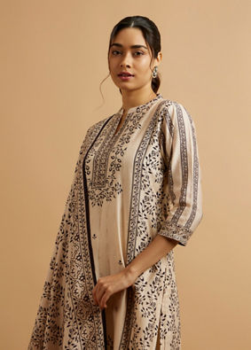 Mohey Women Fawn Bel Buti Patterned Straight Suit
