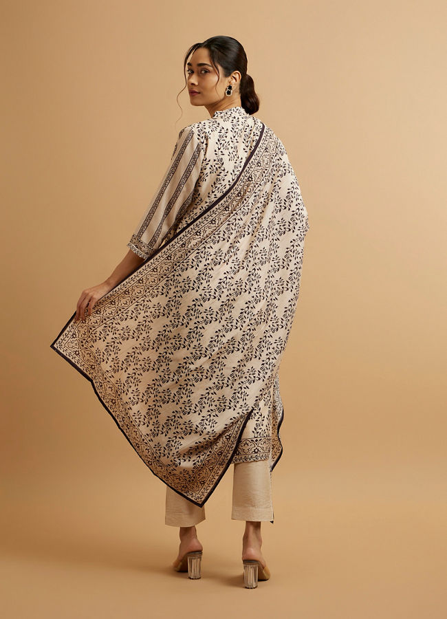 Mohey Women Fawn Bel Buti Patterned Straight Suit