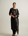 Kohl Black Floral Patterned Straight Suit