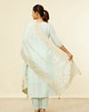 Mohey Women Light Blue Bel Buti Patterned Straight Suit