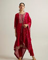 Royal Maroon Buta Patterned Straight Suit