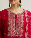 Mohey Women Royal Maroon Buta Patterned Straight Suit