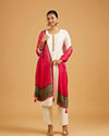 Mohey Women Cream Beige Buta Jaal Patterned Straight Suit