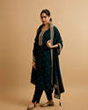 Mohey Women Teal Green Buta Embroidered Straight Suit