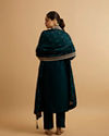 Mohey Women Teal Green Buta Embroidered Straight Suit