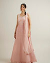 Mohey Women Light Pink Floral Abstract Printed Anarkali Suit