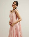 Mohey Women Light Pink Floral Abstract Printed Anarkali Suit
