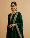 Mohey Women Bottle Green Floral Buta Patterned Straight Suit