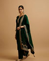 Mohey Women Bottle Green Floral Buta Patterned Straight Suit