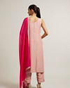 Mohey Women Light Pink Straight Suit with Mirror & Sequin Embellishments