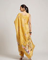 Mohey Women Mustard Yellow Floral Printed Straight Suit Set with Sequin & Zari Work