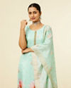 Mohey Women Sea Green Floral Printed Straight Suit