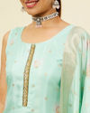 Mohey Women Sea Green Floral Printed Straight Suit