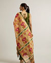 Mohey Women Mehendi Green Floral Embroidered Straight Suit with Rhinestones