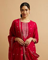 alt message - Mohey Women Dark Red Buta Patterned Stitched Suit image number 1