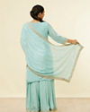 Mohey Women Light Blue Bel Buti Jaal Patterned Palazzo Suit