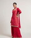 alt message - Mohey Women Red Radiance Stitched Suit image number 2