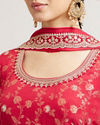 alt message - Mohey Women Red Radiance Stitched Suit image number 3