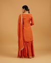 Mohey Women Pumpkin Orange Bel Buti Patterned Palazzo Suit with Floral Butas