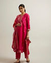 Mohey Women Rani Pink Buta Patterned Straight Suit