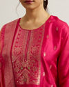Mohey Women Rani Pink Buta Patterned Straight Suit