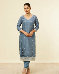 Mohey Women Dark Grey Buta Printed Pallazo Suit