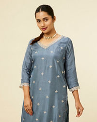 Mohey Women Dark Grey Buta Printed Pallazo Suit