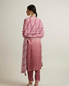 Mohey Women Dusty Pink Floral Buta Patterned Straight Suit