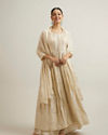 Mohey Women Cream Anarkali Suit with Zardosi Work