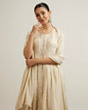 Mohey Women Cream Anarkali Suit with Zardosi Work