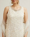 Mohey Women Cream Georgette Sharara Suit with Stone Work