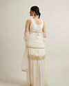 Mohey Women Cream Georgette Sharara Suit with Stone Work