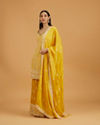 Mohey Women Mustard Yellow Floral Buta Jaal Patterned Palazzo Suit with Sequin Work