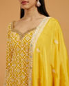 Mohey Women Mustard Yellow Floral Buta Jaal Patterned Palazzo Suit with Sequin Work