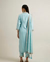 Mohey Women Light Blue Elegance Straight Suit