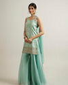 Mohey Women Sea Green Silk with Embroidery and Sequin Palazzo Suit