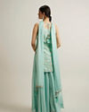 Mohey Women Sea Green Silk with Embroidery and Sequin Palazzo Suit