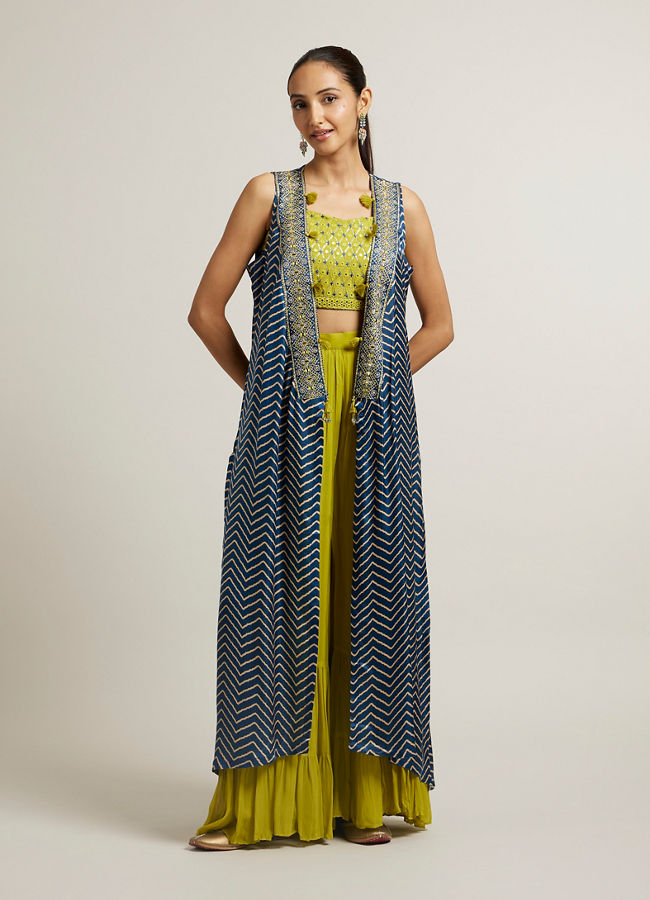 Mohey Women Satin Splendor Stiched Indo Western Collection