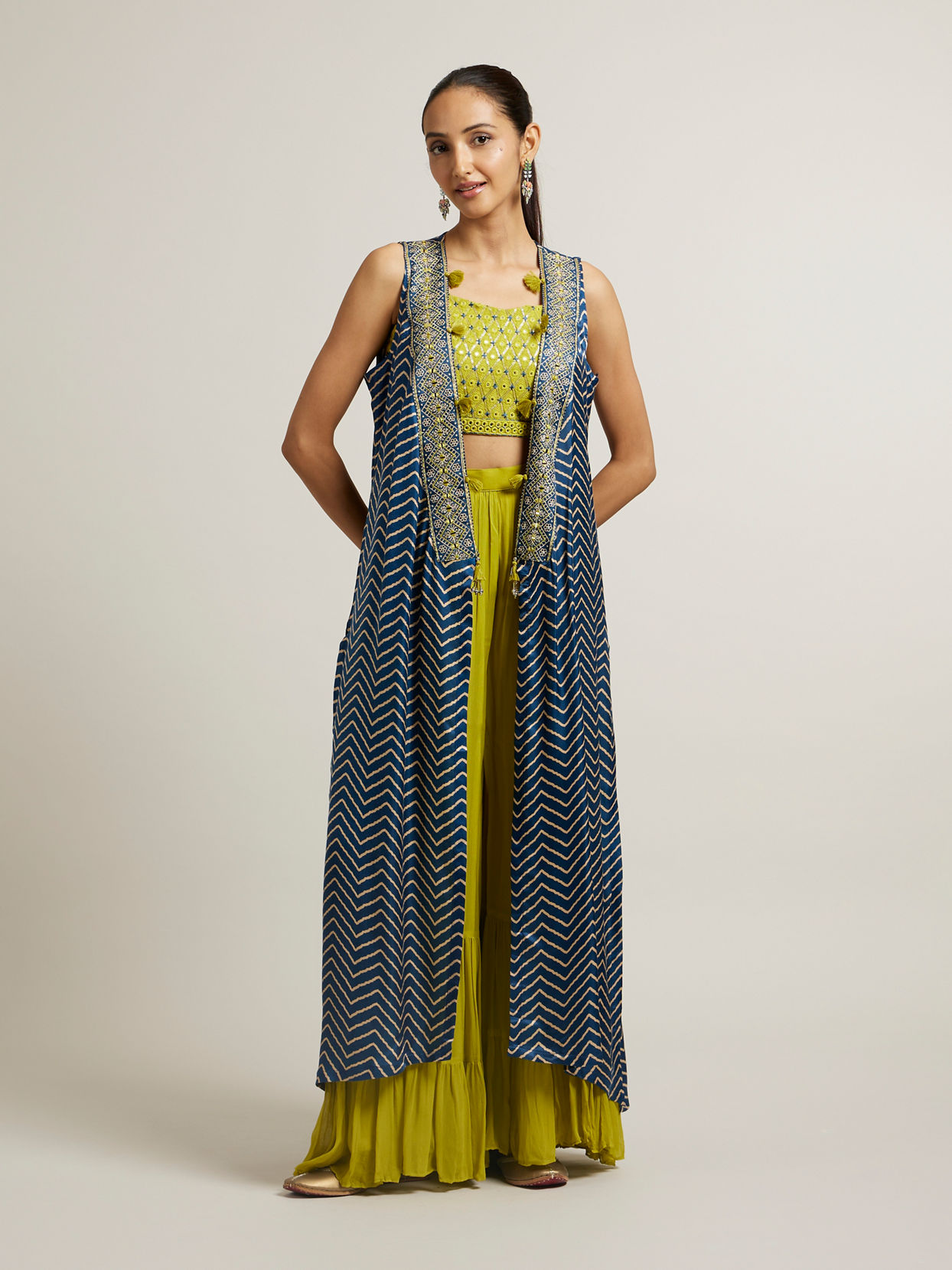 Mohey Women Satin Splendor Stiched Indo Western Collection