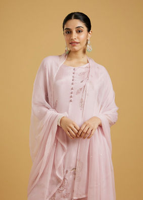 Mohey Women Elegant Pink Chinon Palazzo Suit
