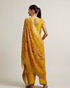 Mohey Women Mustard Yellow Sequin Embellished Suit with Floral Duapatta