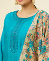 alt message - Mohey Women Teal Blue Bel Buti Patterned Stitched Suit image number 2