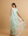 Mohey Women Blue Viscose Straight Suit with Zardosi Work
