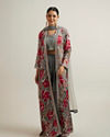 Enigmatic Grey Georgette with Embroidery and Sequin Indo Western