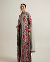 Mohey Women Enigmatic Grey Georgette with Embroidery and Sequin Indo Western