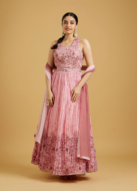 Mohey Women Pink Elegance Anarkali Suit