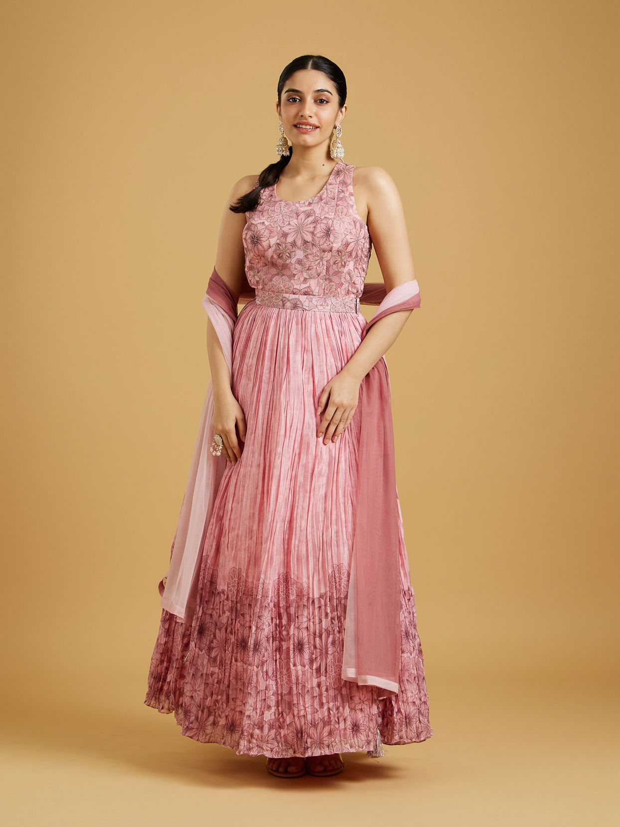 Mohey Women Pink Elegance Anarkali Suit