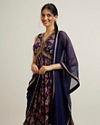 Mohey Women Indigo Blue Chinon with Hand Embroidery Anarkali Suit