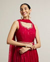 Mohey Women Rani Pink Embroidered Anarkali with Sequin Work